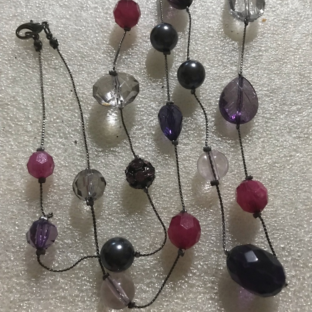 Multi-Strand Purple & Pink Beaded Women's Necklace